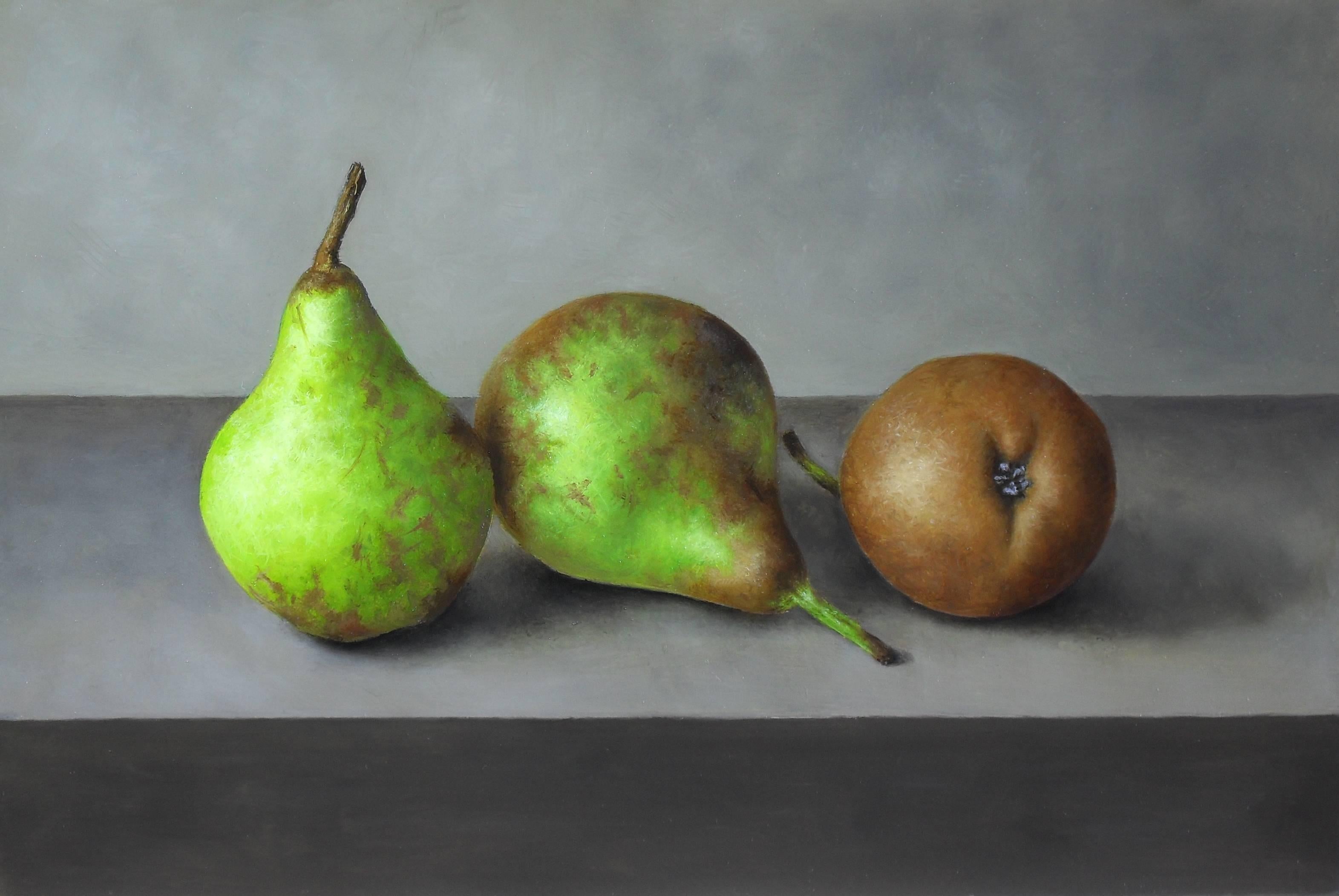 Nature morte contemporaine - Peinture Trio of Pears de Barbara Vanhove 