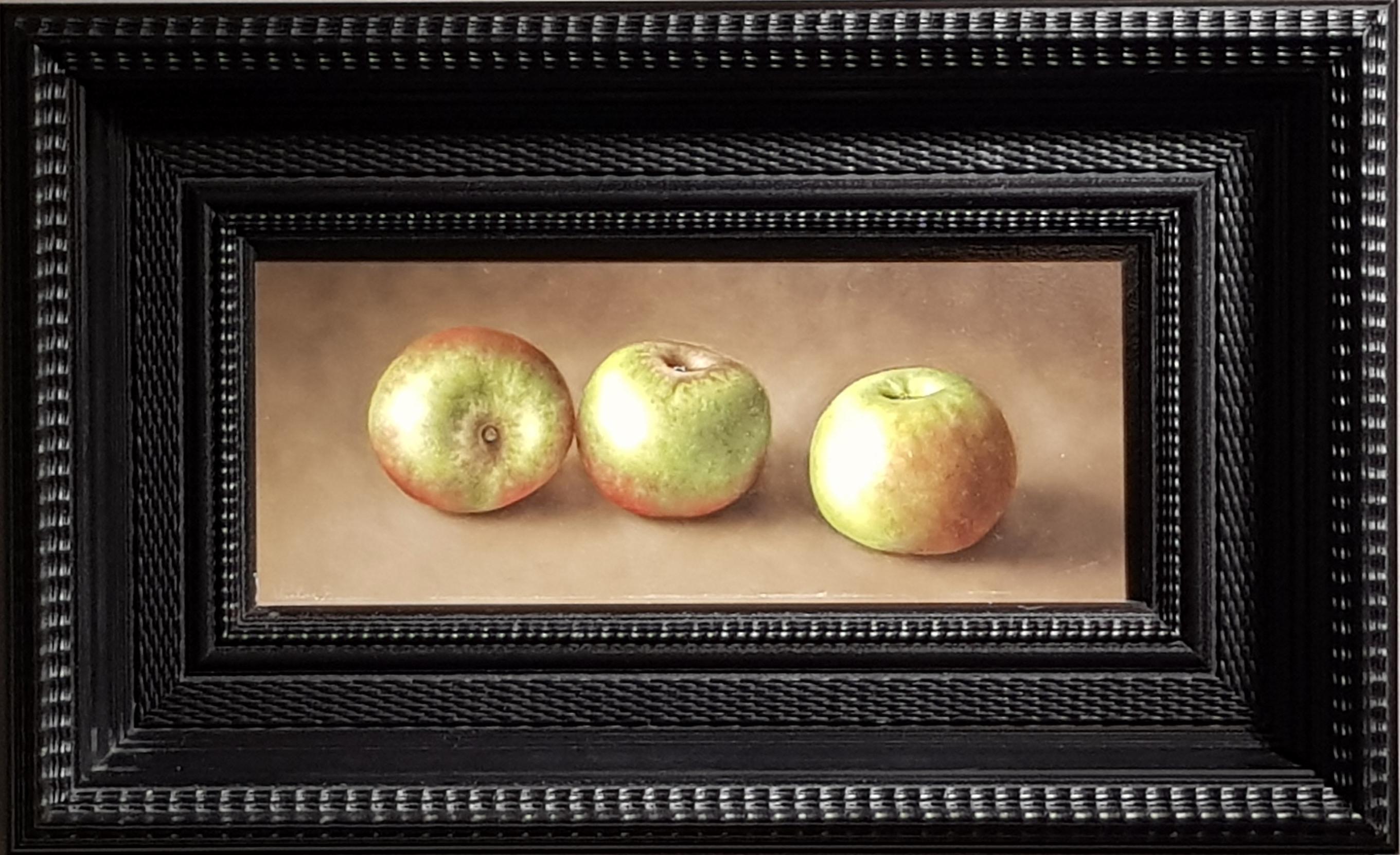 Realist Contemporary Still-Life Painting 'Trio of Apples' by Barbara Vanhove 1