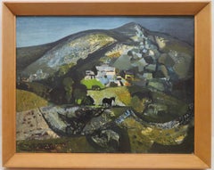 Barbara Vincent - Original VINTAGE EXPRESSIONIST Oil Painting LANDSCAPE WITH HORSES Devon English Original VINTAGE EXPRESSIONIST Oil Painting LANDSCAPE WITH HORSES Devon English