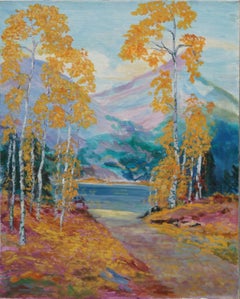 Aspens in Autumn Landscape