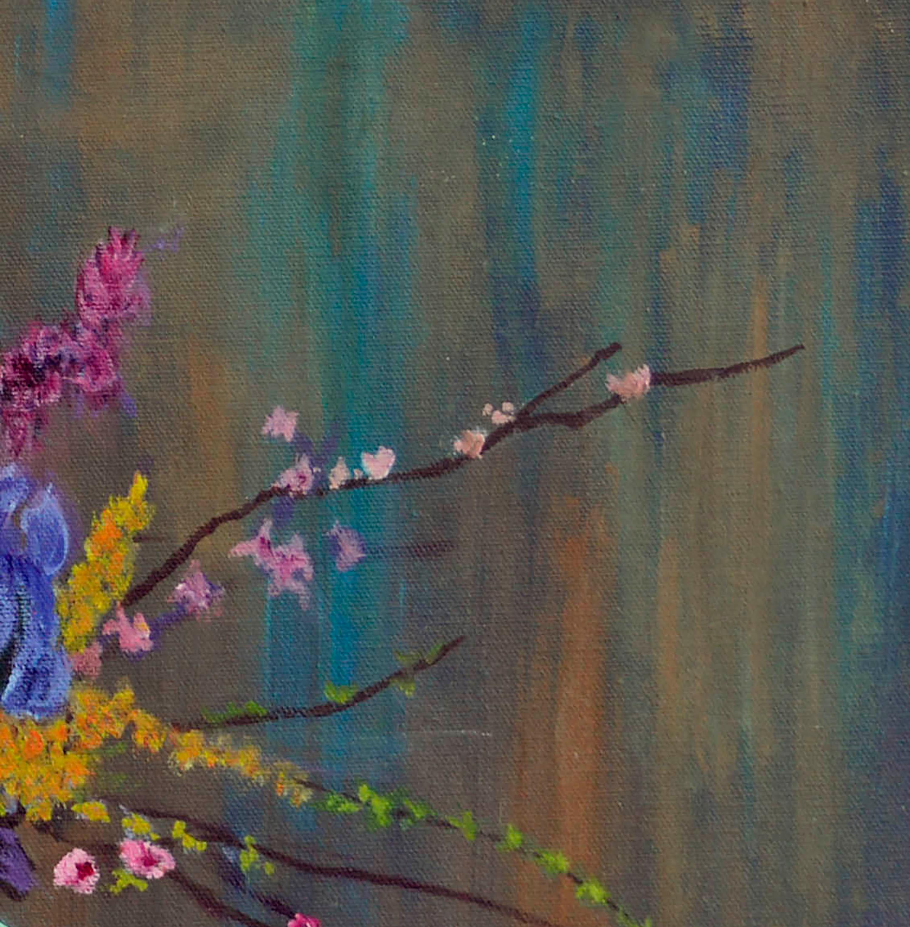 Bouquet de printemps - Nature morte florale horizontale  en vente 6