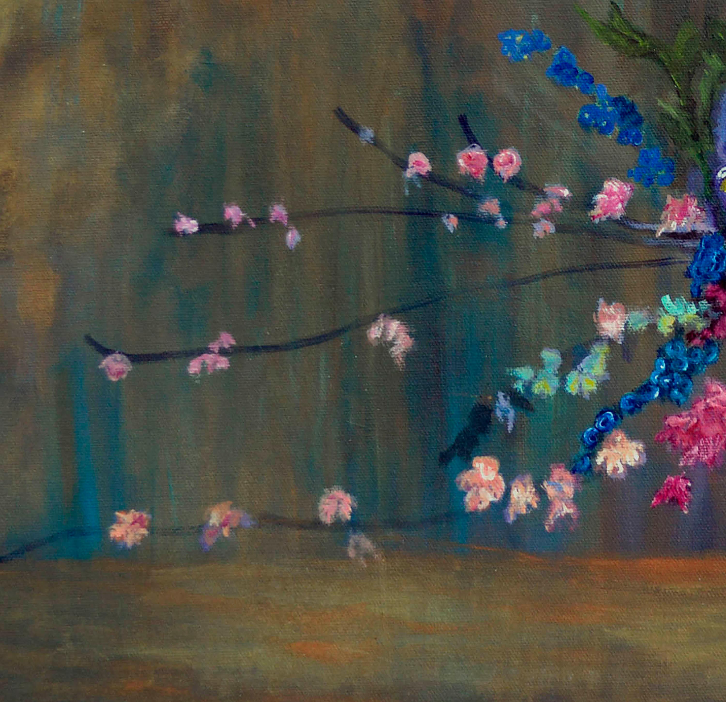 Bouquet de printemps - Nature morte florale horizontale  en vente 1