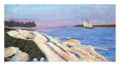 Vintage Landscape -- Sunset Sail