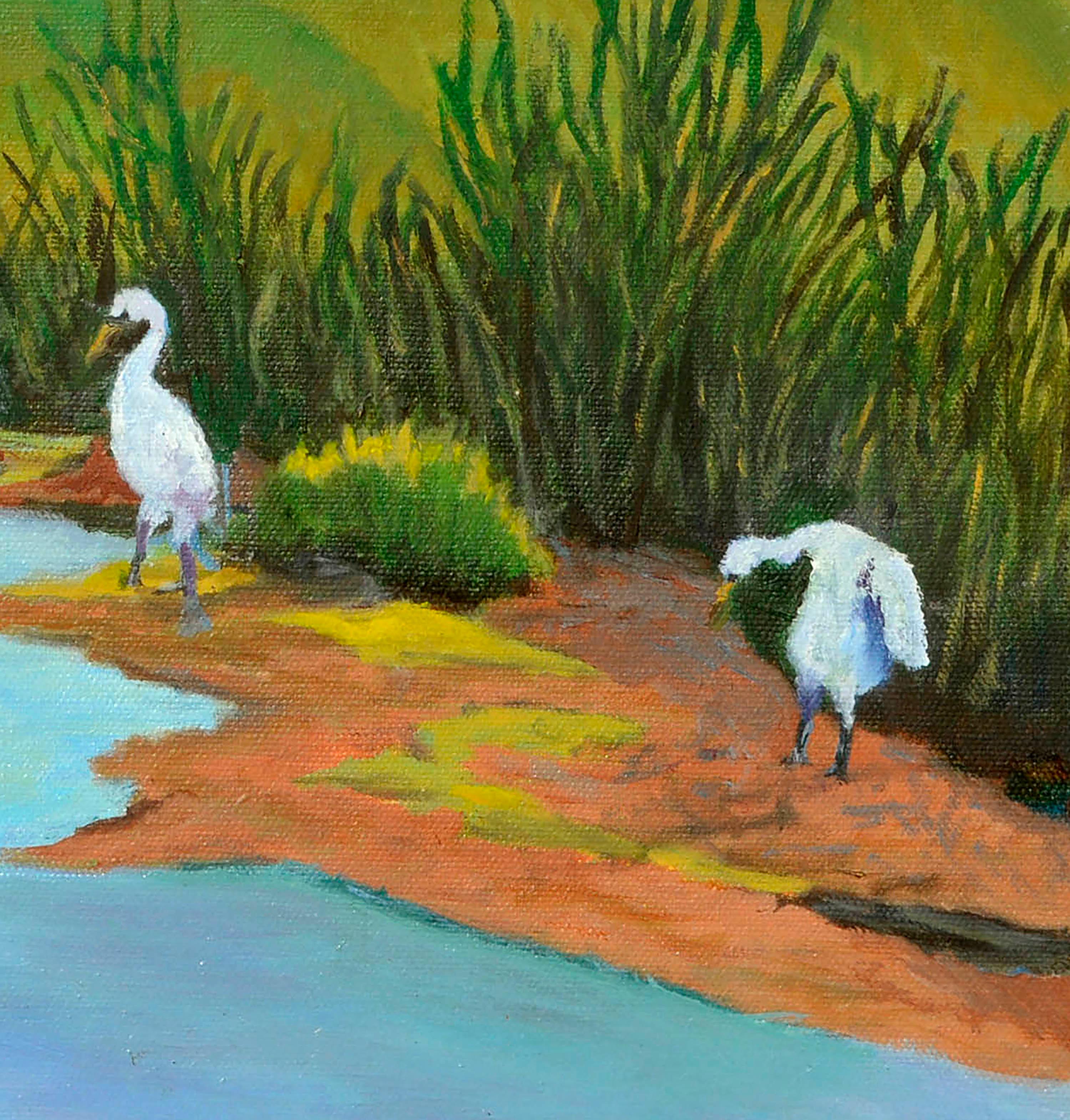 Three Cranes Coastal Landscape  For Sale 2