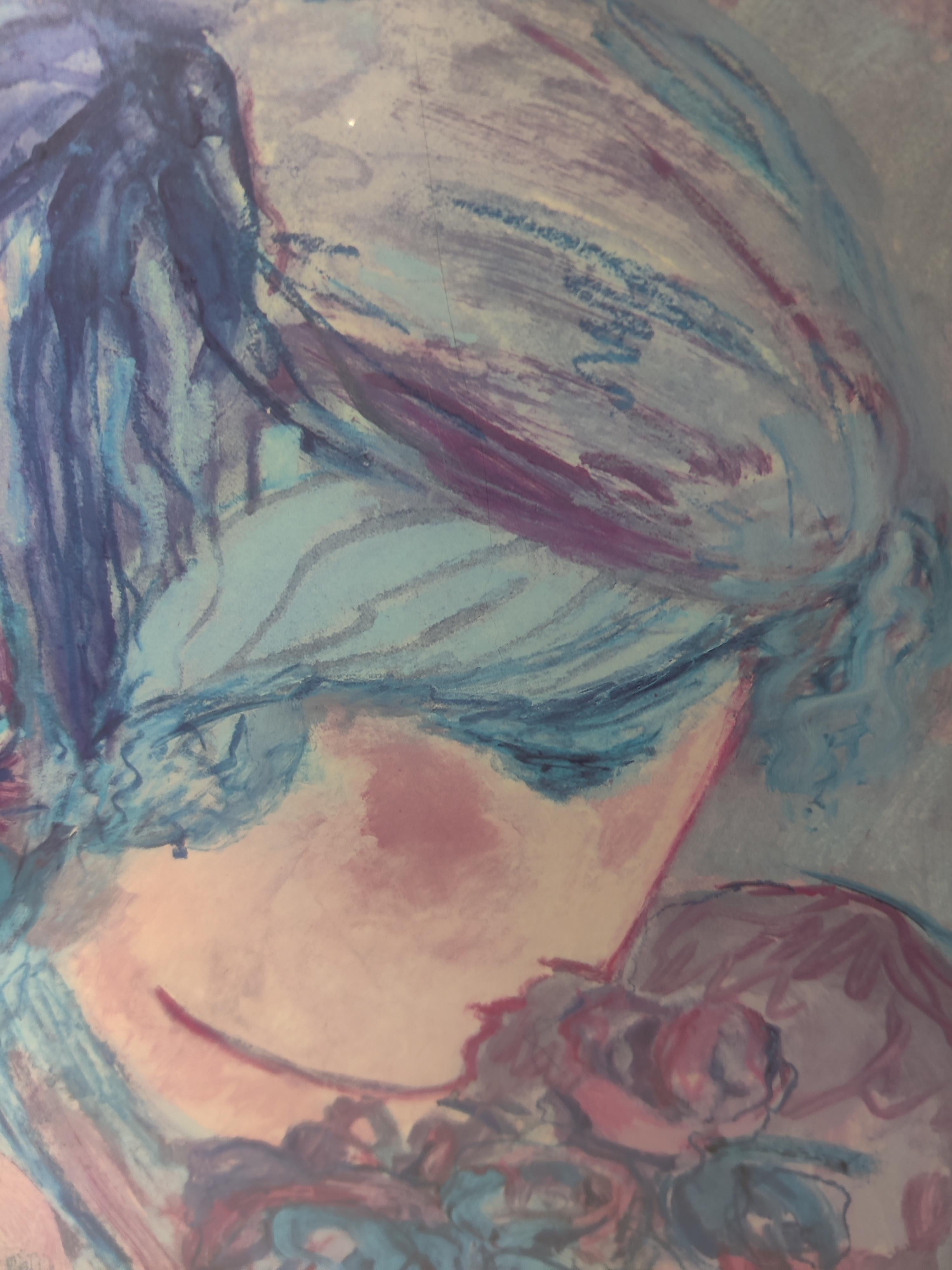 Barbara Wood Serigrafía firmada y numerada titulada Flores silvestres siglo XX en venta