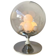 Barbarella Lamp Metal and Glass by Angelo Brotto for Esperia, Italy, 1960s