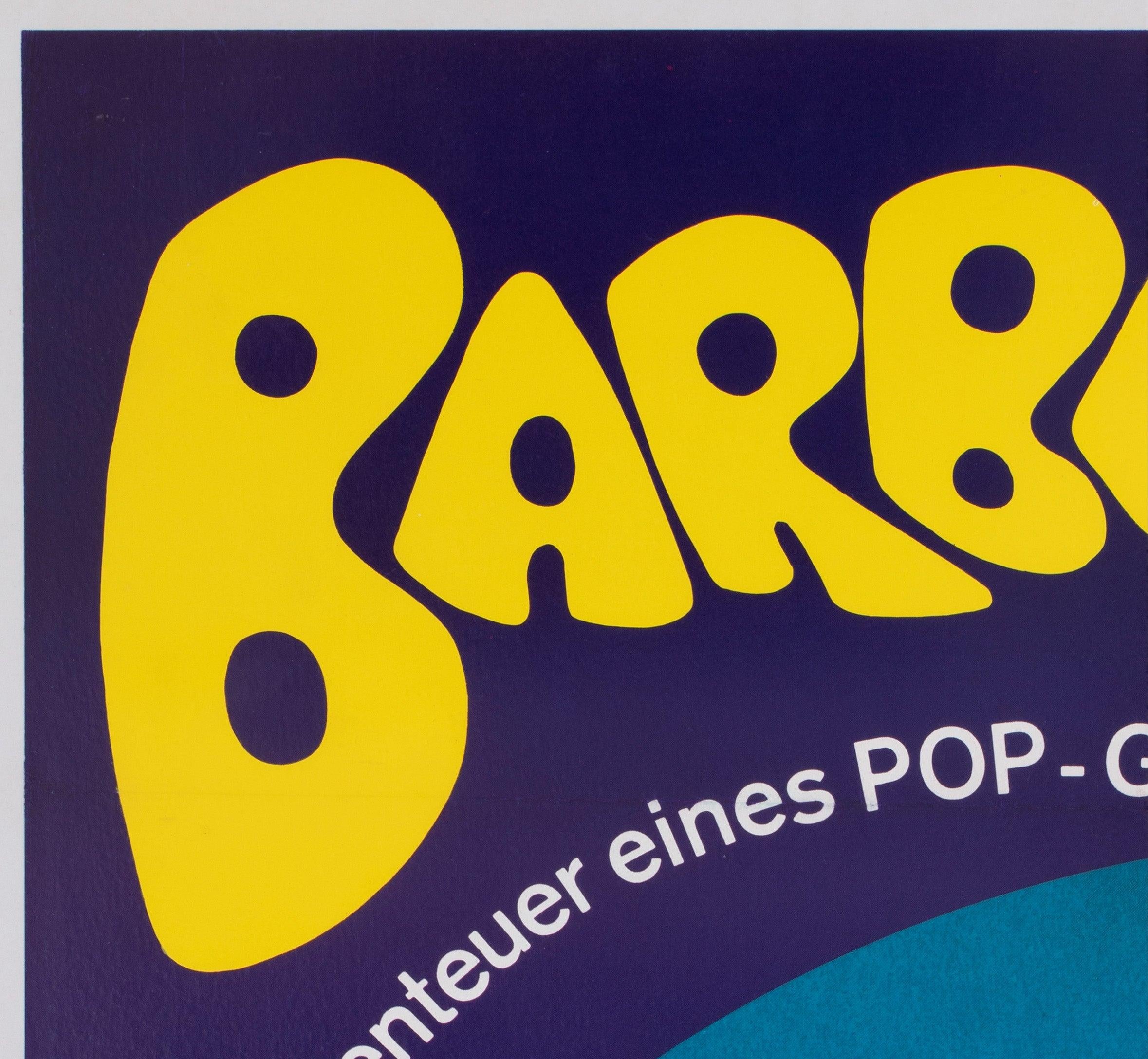 Barbarella R1973 German 1 Sheet Film Poster In Excellent Condition For Sale In Bath, Somerset