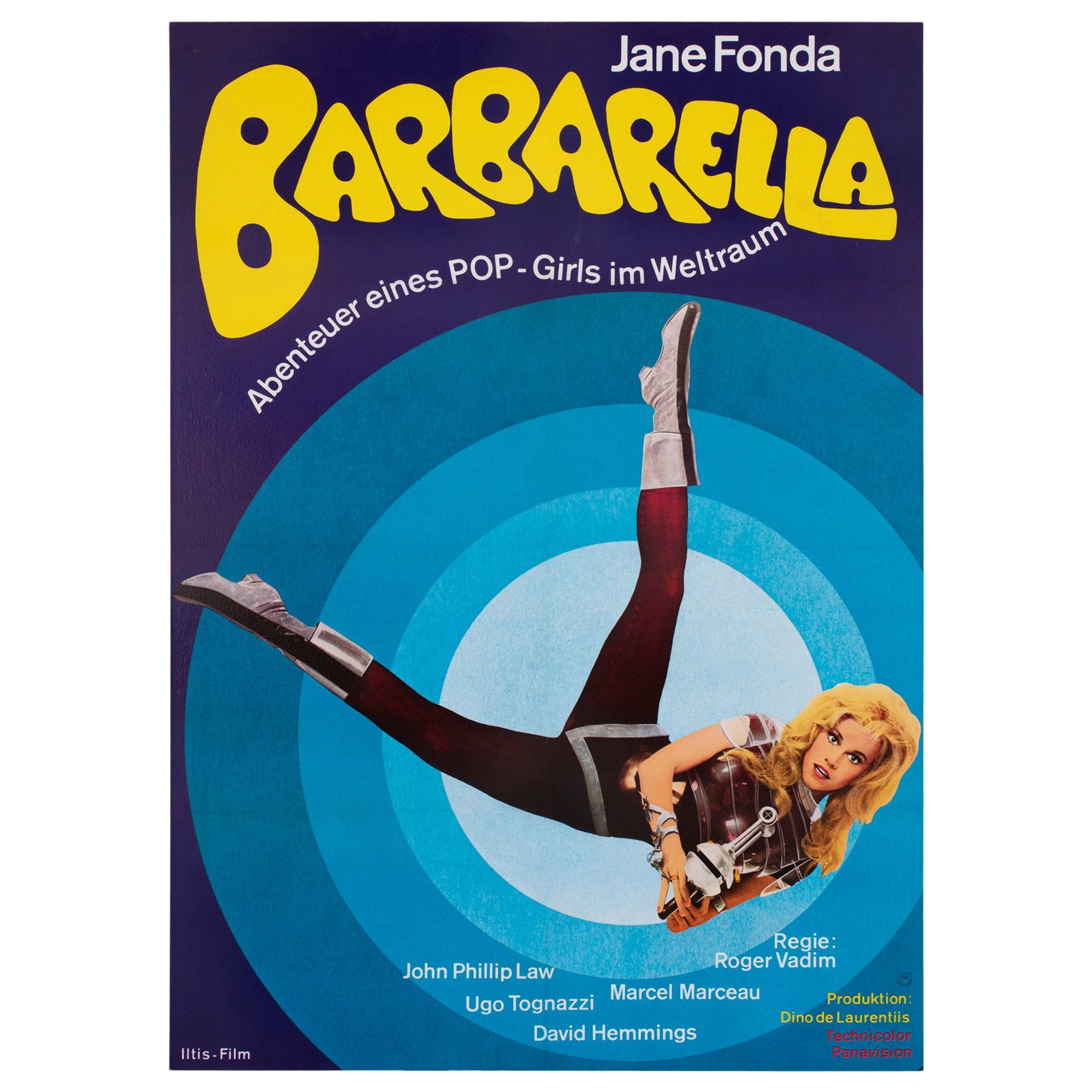 Barbarella R1973 Cartel de cine alemán de 1 hoja en venta