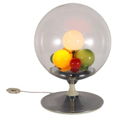 Barbarella Table Lamp by Esperia Chromed Metal Glass Italy 1965