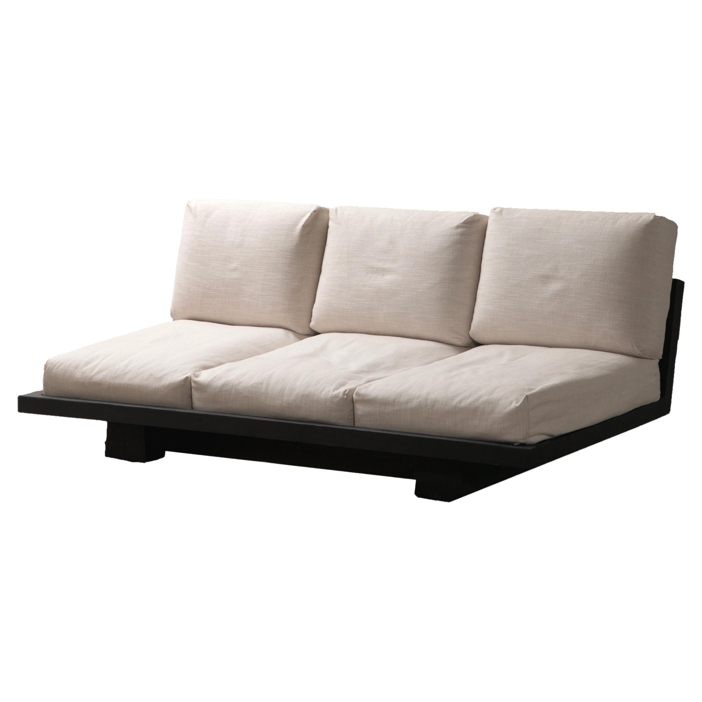 Barbarism Solid Wood Carbonized Juggle Three Preson Sofa by Mirk Woo For Sale