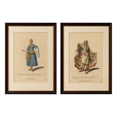 Barbary Ladies in Morning and Ceremonial Dress in 1700, Costume Engravings, 1749