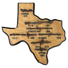 Barbed Wire Collection / Display Mounted on a Texas Shaped Plaque
