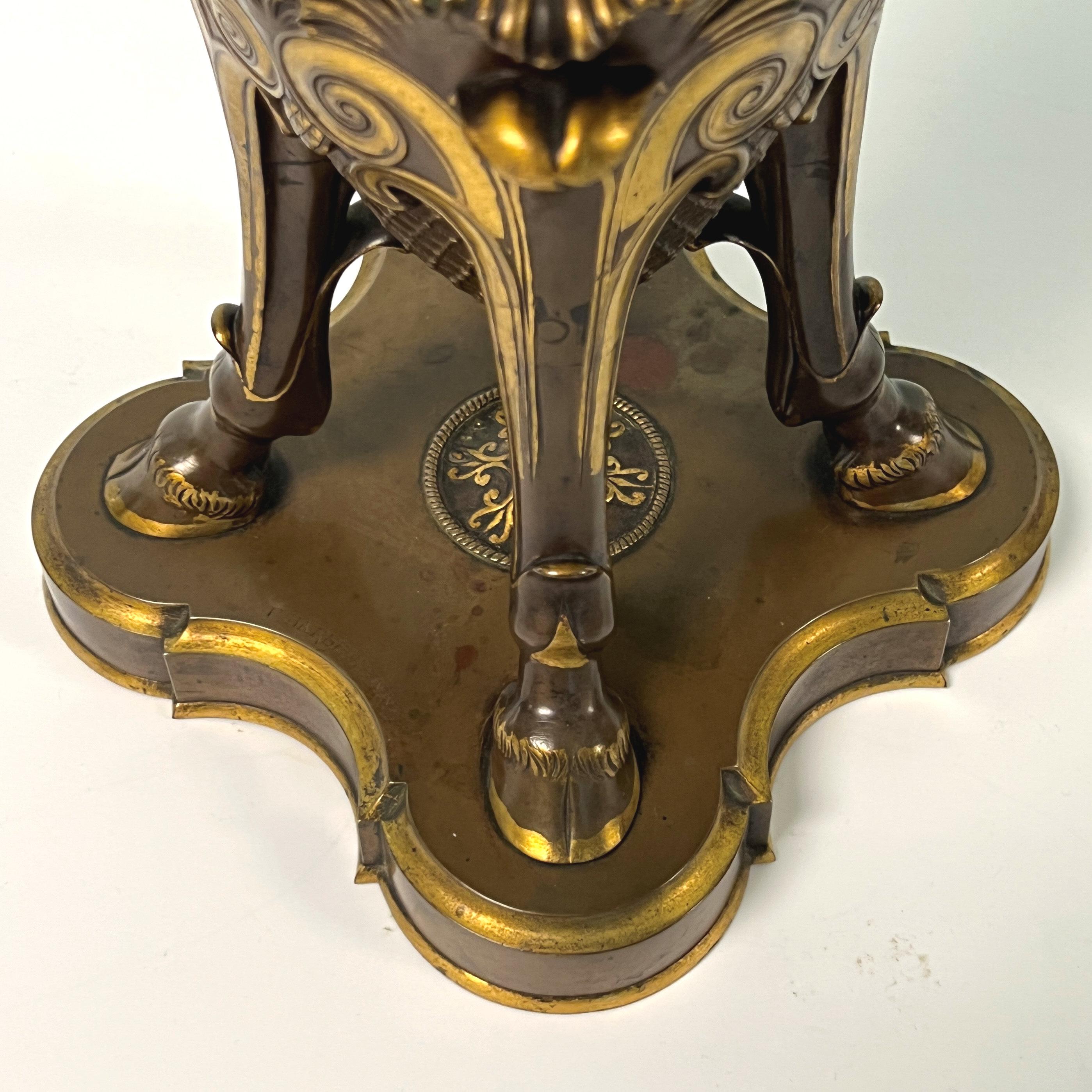Barbedienne Bacchanalian Neoclassical Bronze Vase Mounted as Lamp For Sale 12