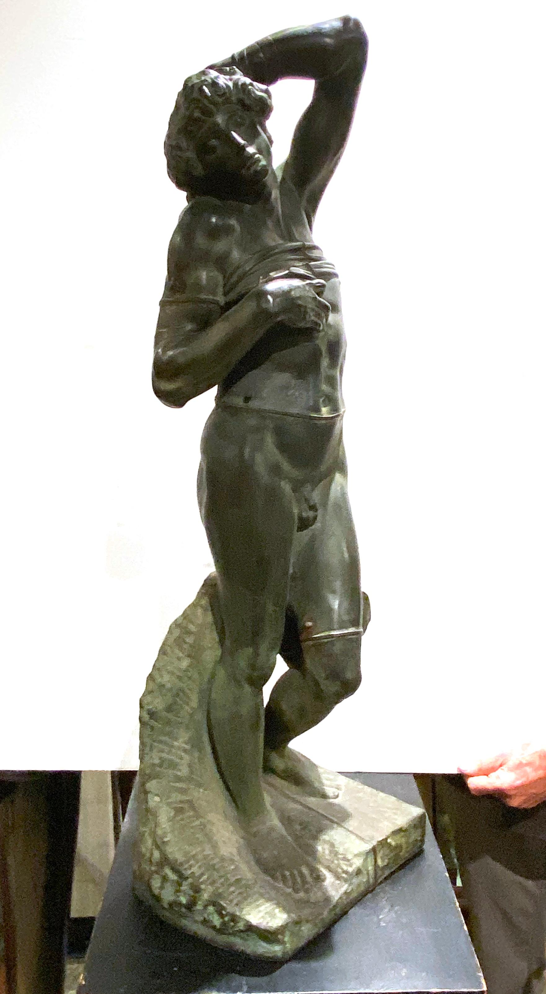 Barbedienne 'Dying Slave' After Michelangelo Grand Tour Cast Bronze Sculpture 3