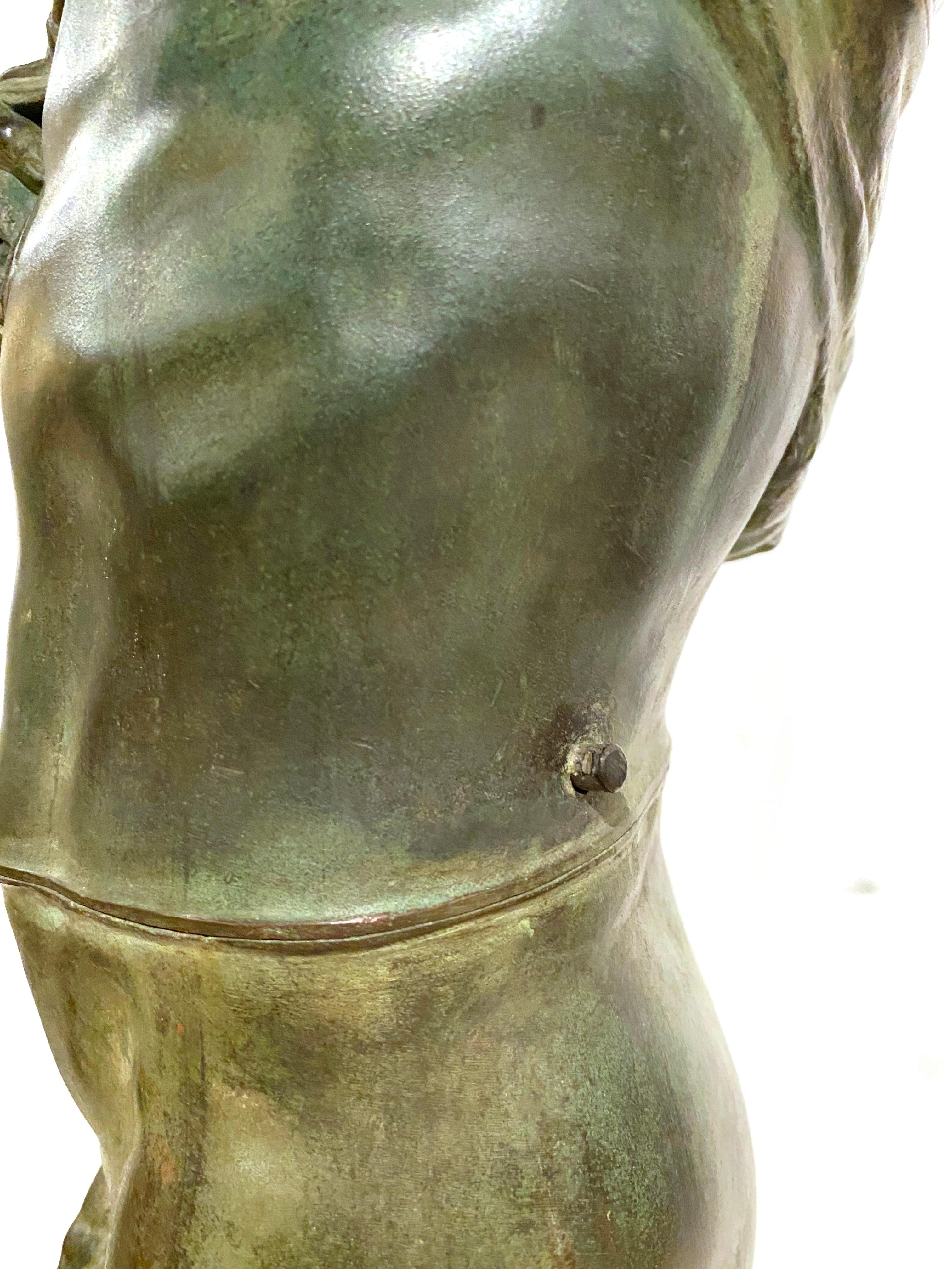 Barbedienne 'Dying Slave' After Michelangelo Grand Tour Cast Bronze Sculpture In Good Condition In Astoria, NY