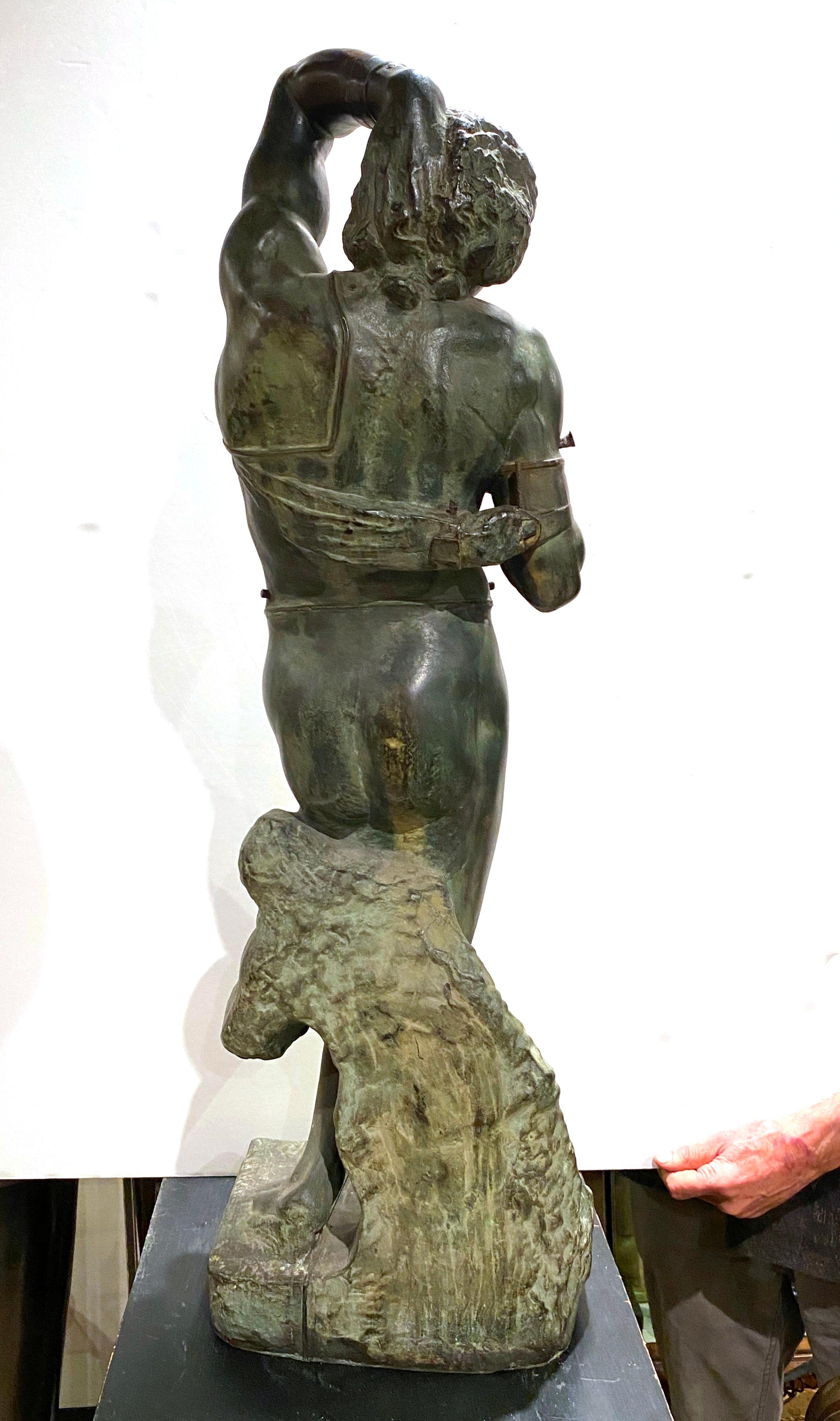 Barbedienne 'Dying Slave' After Michelangelo Grand Tour Cast Bronze Sculpture 1