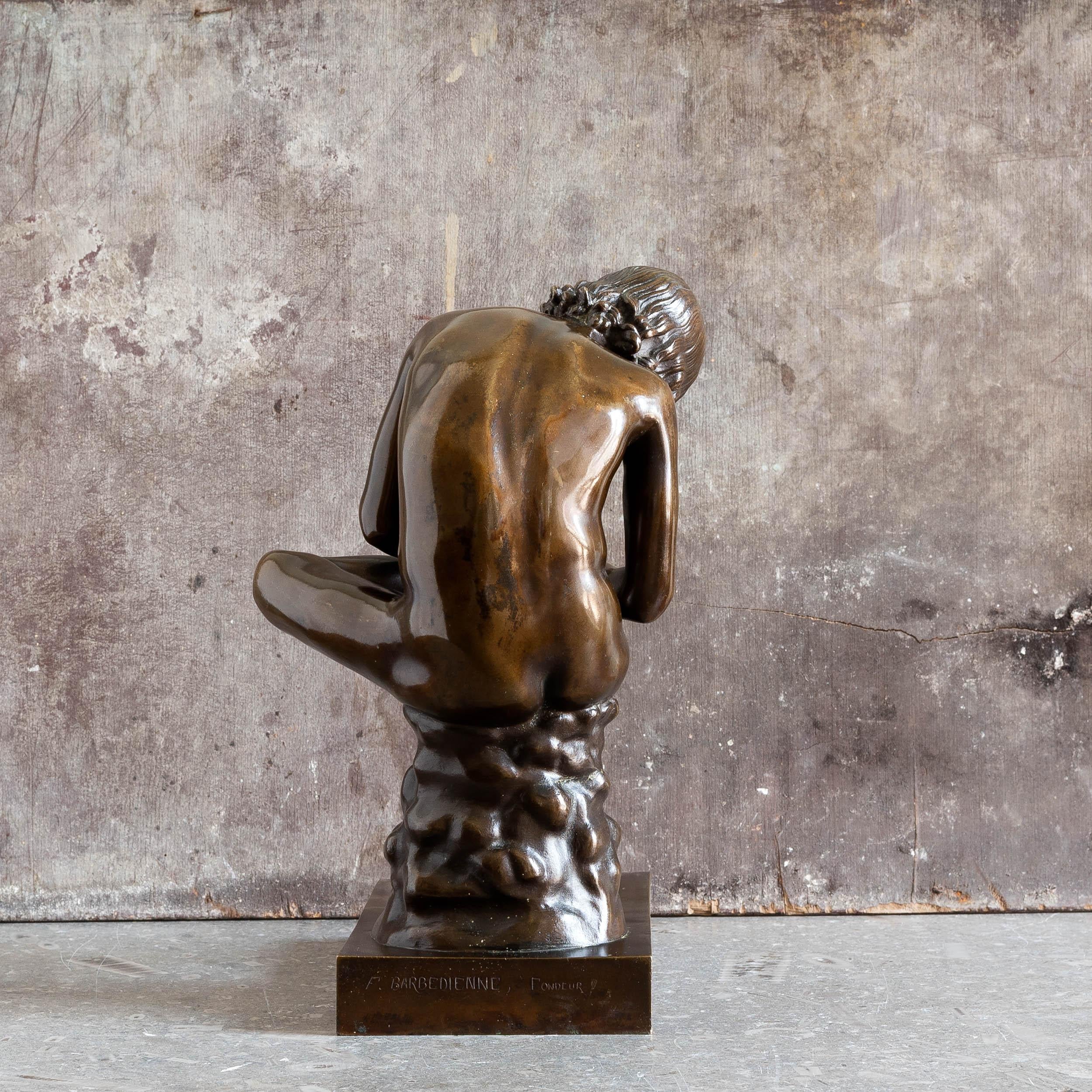 Bronzemodell von Spinario aus der Gießerei Barbedienne  im Zustand „Gut“ im Angebot in London, GB