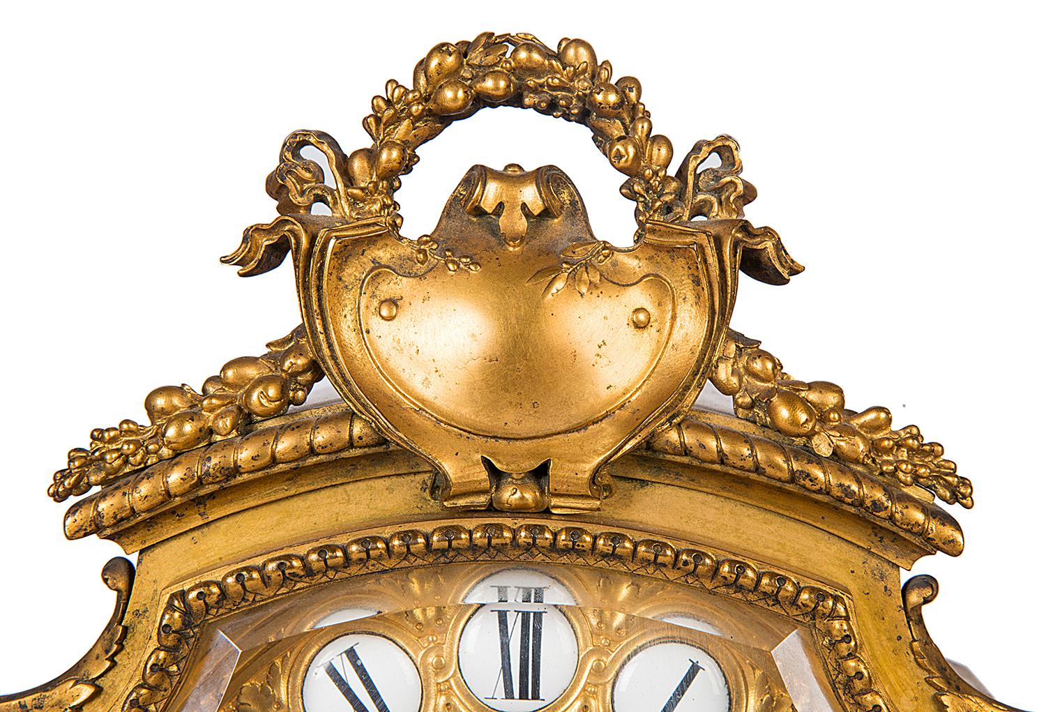 Gilt Barbedienne French Mantel Clock, circa 1890 For Sale