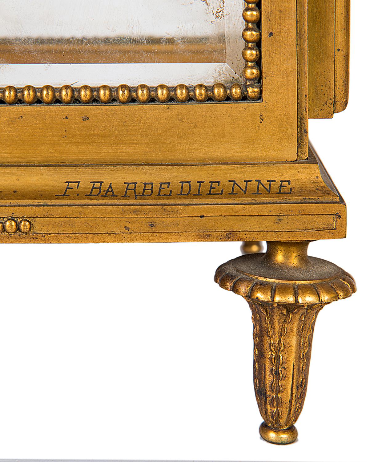 Bronze doré Pendule de cheminée française Barbedienne, datant d'environ 1890 en vente