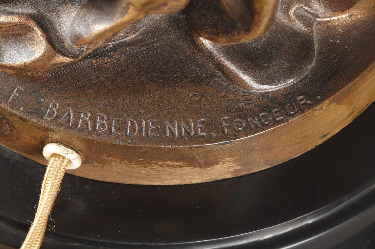 BARBEDIENNE - Pair of 19th Century Bronze Torchières by DUBOIS & FALGUIERE For Sale 5