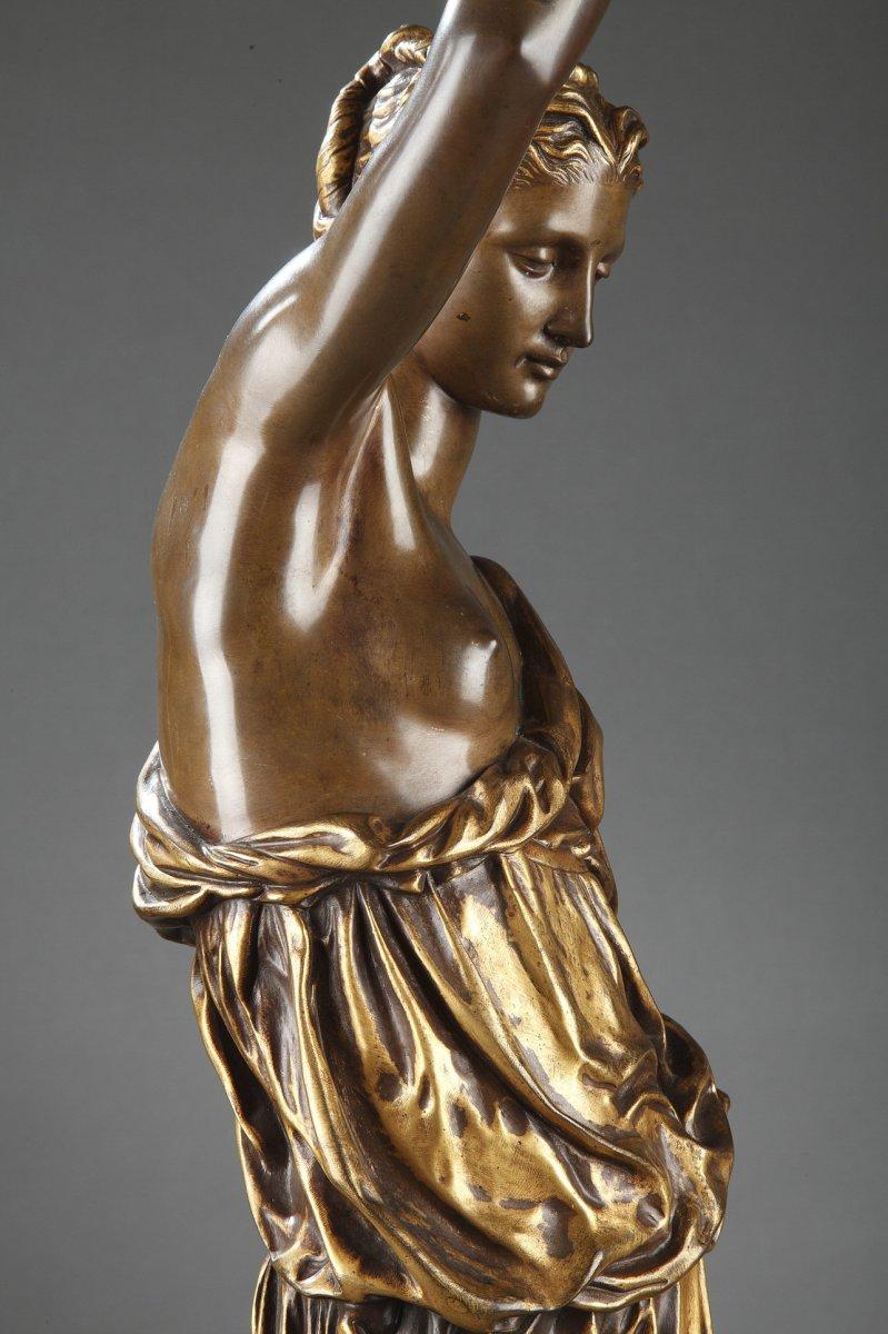 BARBEDIENNE - Ein Paar Bronzetorchièren des 19. Jahrhunderts von DUBOIS & FALGUIERE (Französisch) im Angebot