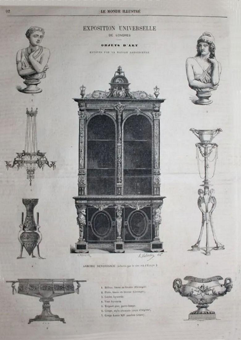 Barbedienne Renaissance Cabinet Designed for Great London Exposition 6