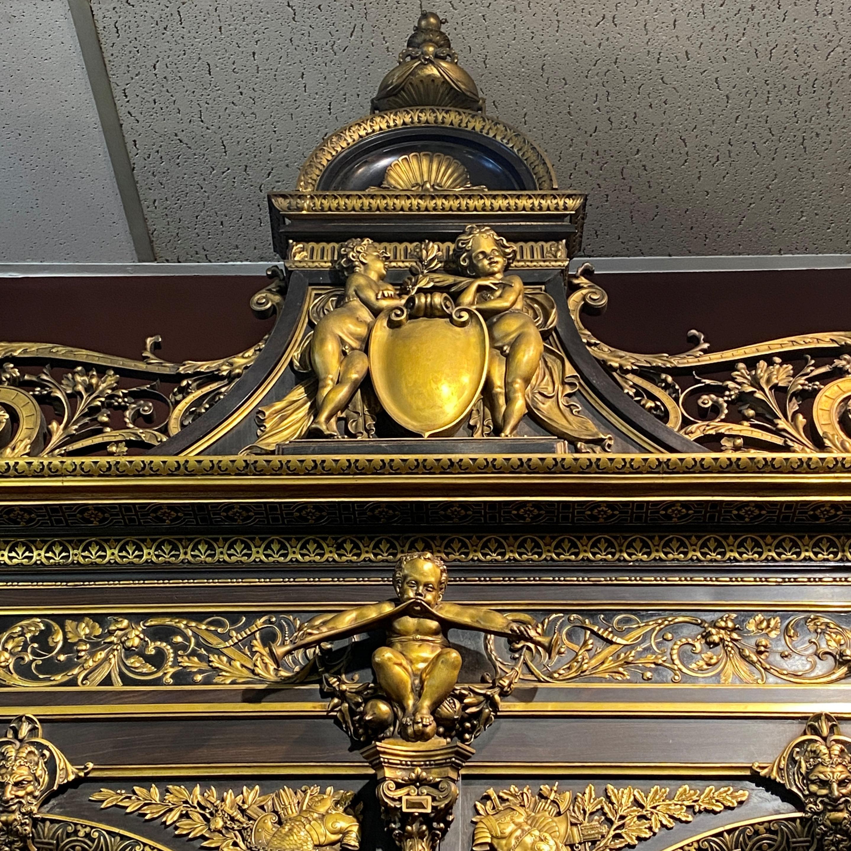 Ebonized Barbedienne Renaissance Cabinet Designed for Great London Exposition