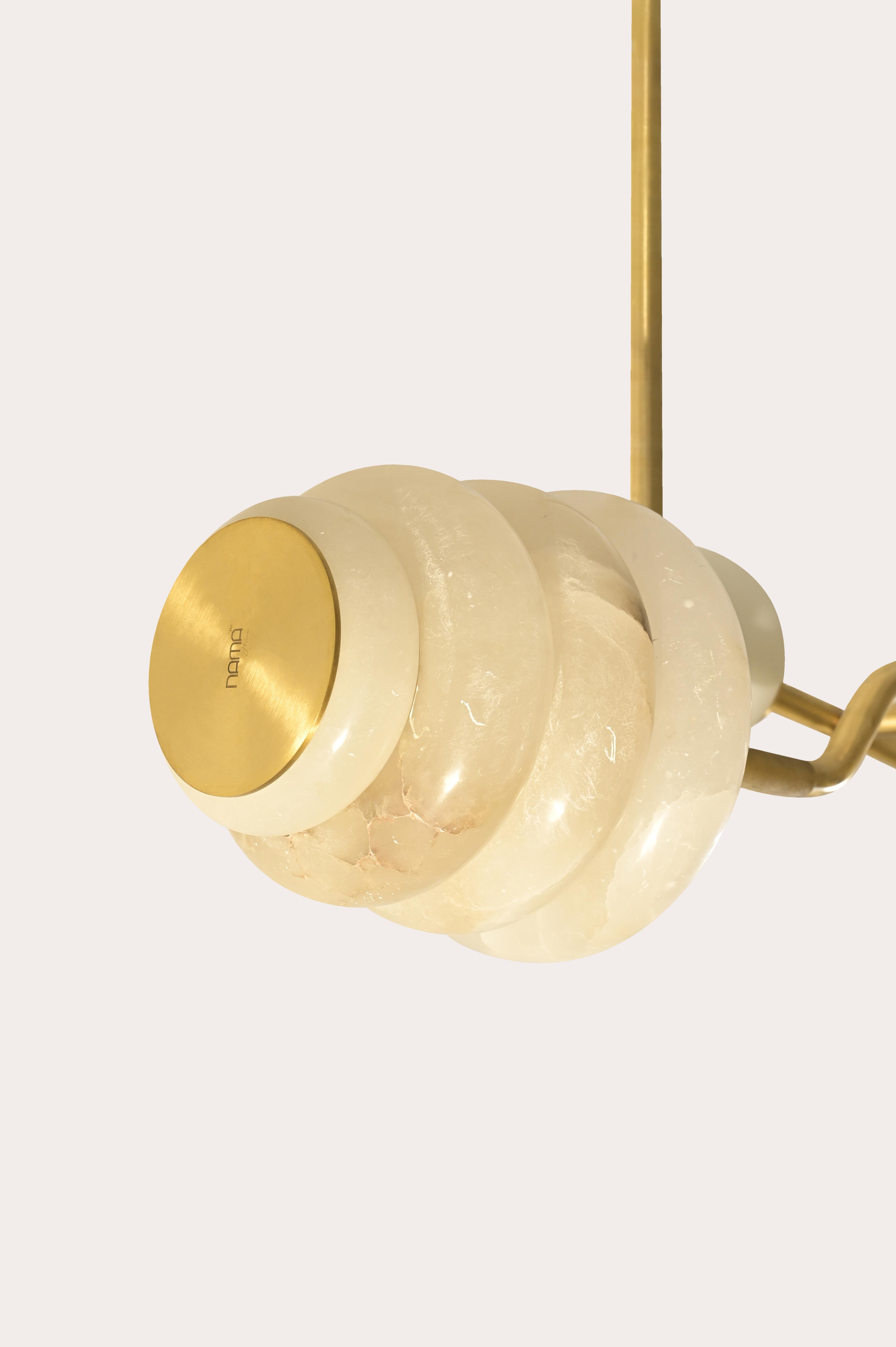 Ottone Lampadario Barbell dello Studio Namit Khanna in vendita