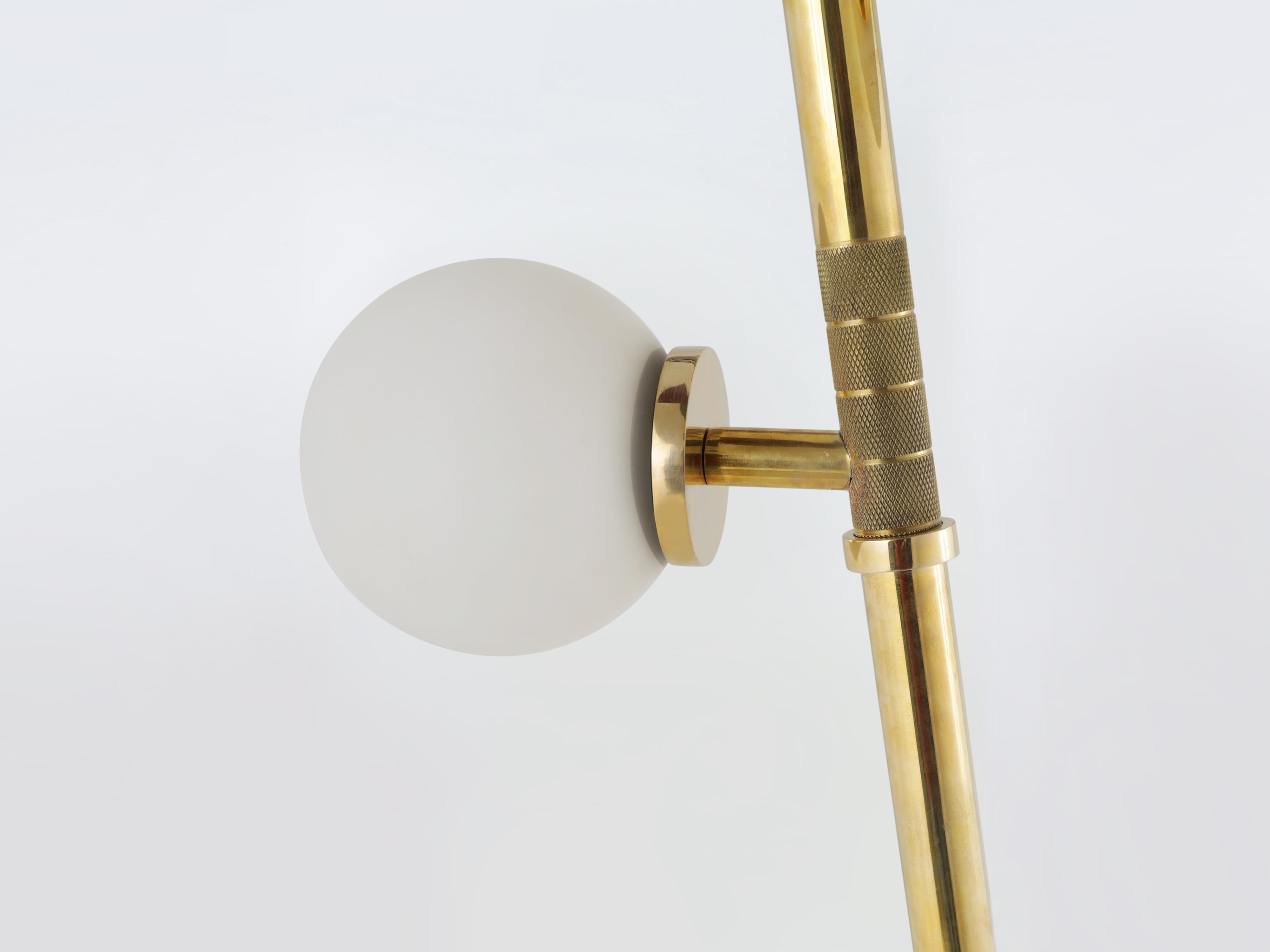 Metalwork Barbell Floor Lamp by Namit Khanna For Sale