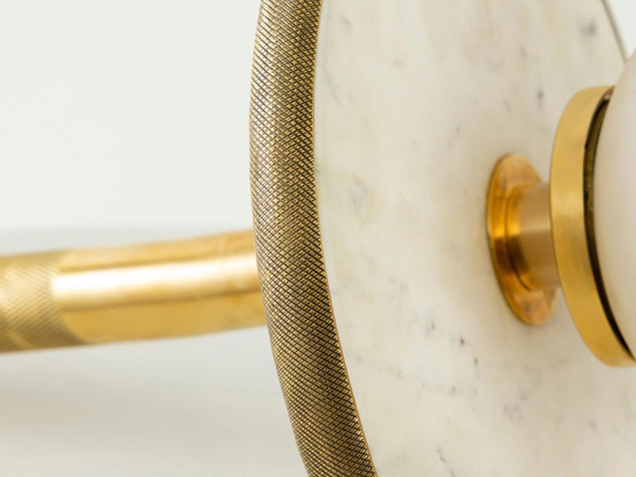 Etched Barbell Table Lamp by Studio Namit Khanna For Sale