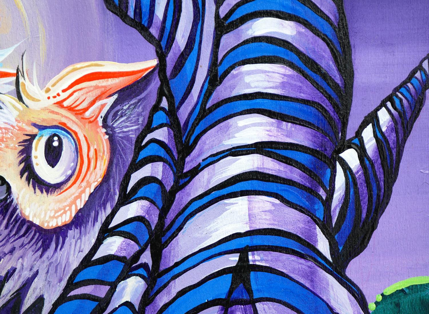 Purple Abstract Contemporary Owl Painting  For Sale 2