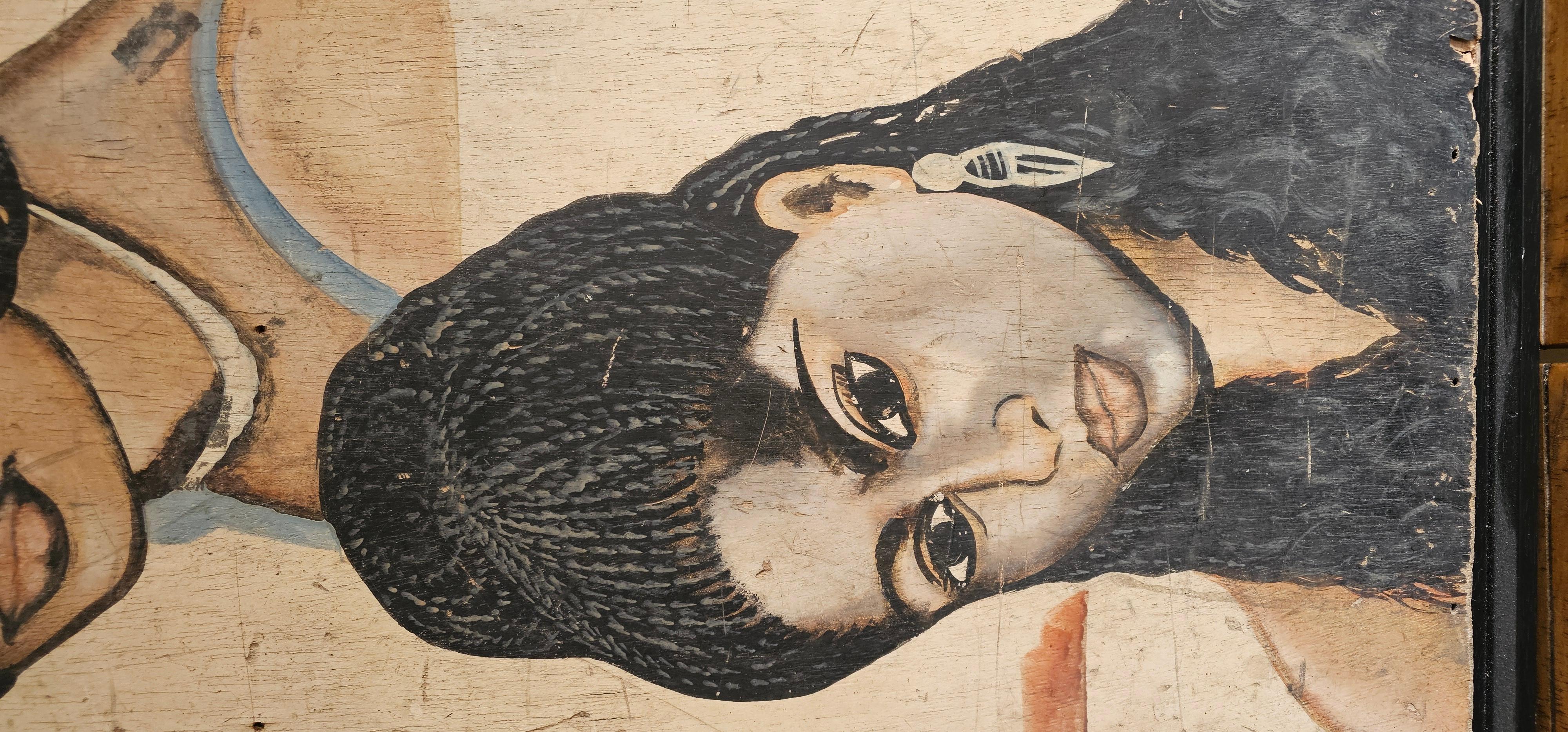 Cartel de peluquería Colonial británico en venta