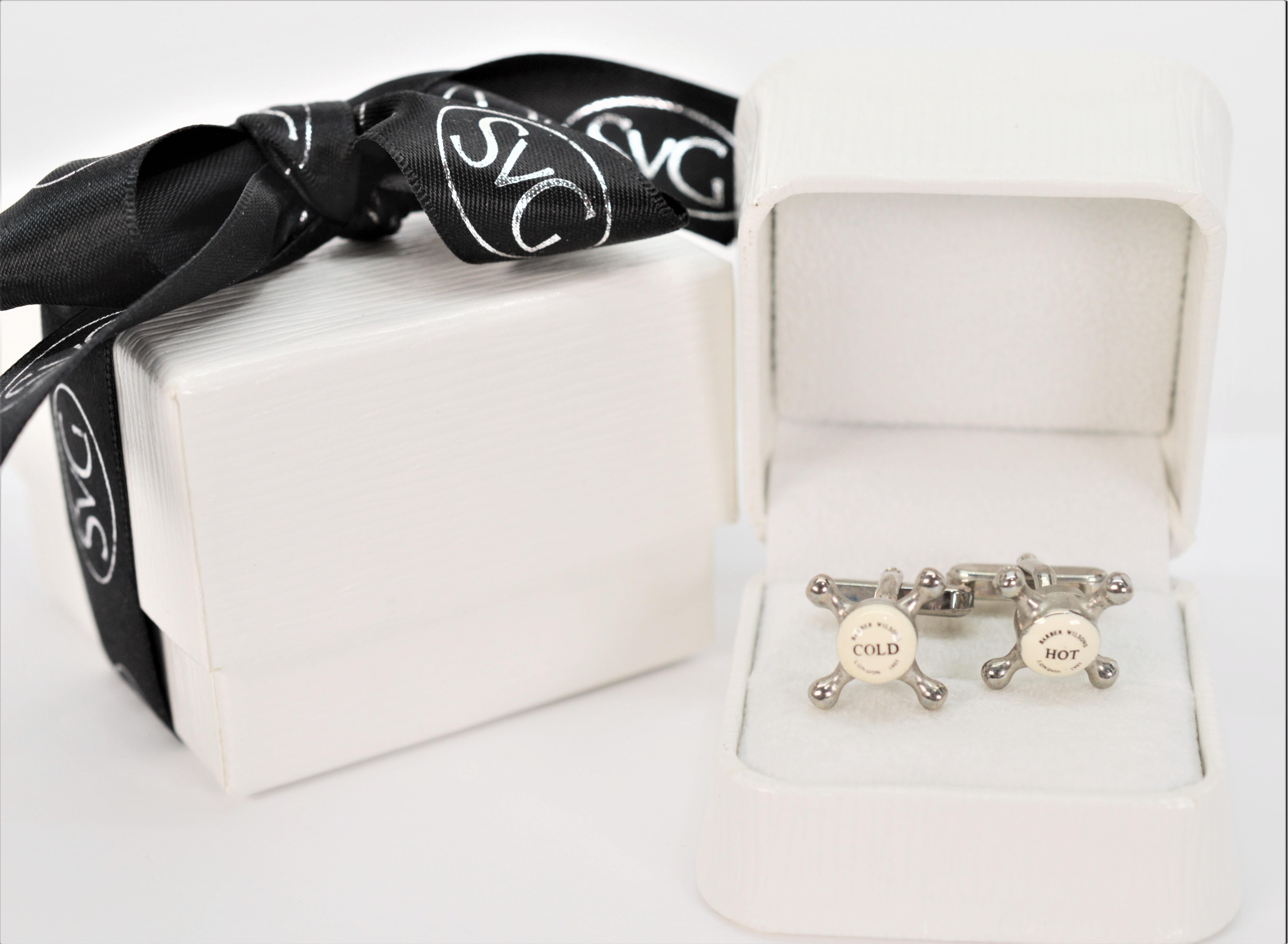 Barber Wilson London Classic Basin Knob Cuff Link Set 1
