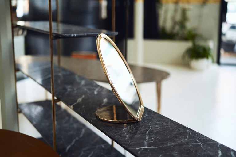 Barbera 'Bronze' Makeup Mirror, Cast Solid Bronze For Sale at 1stDibs