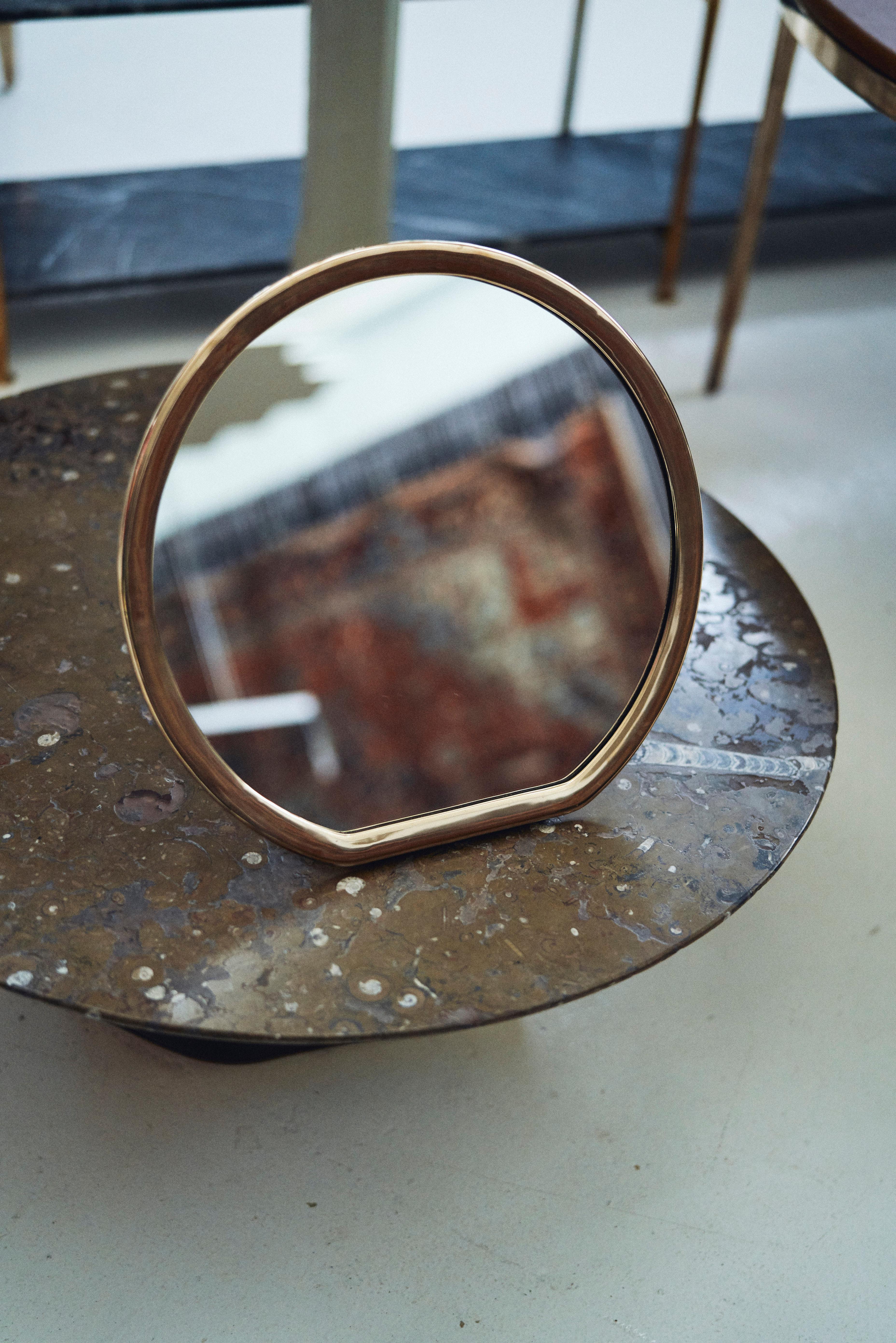 Australian Barbera 'Bronze' Makeup Mirror, Cast Solid Bronze For Sale