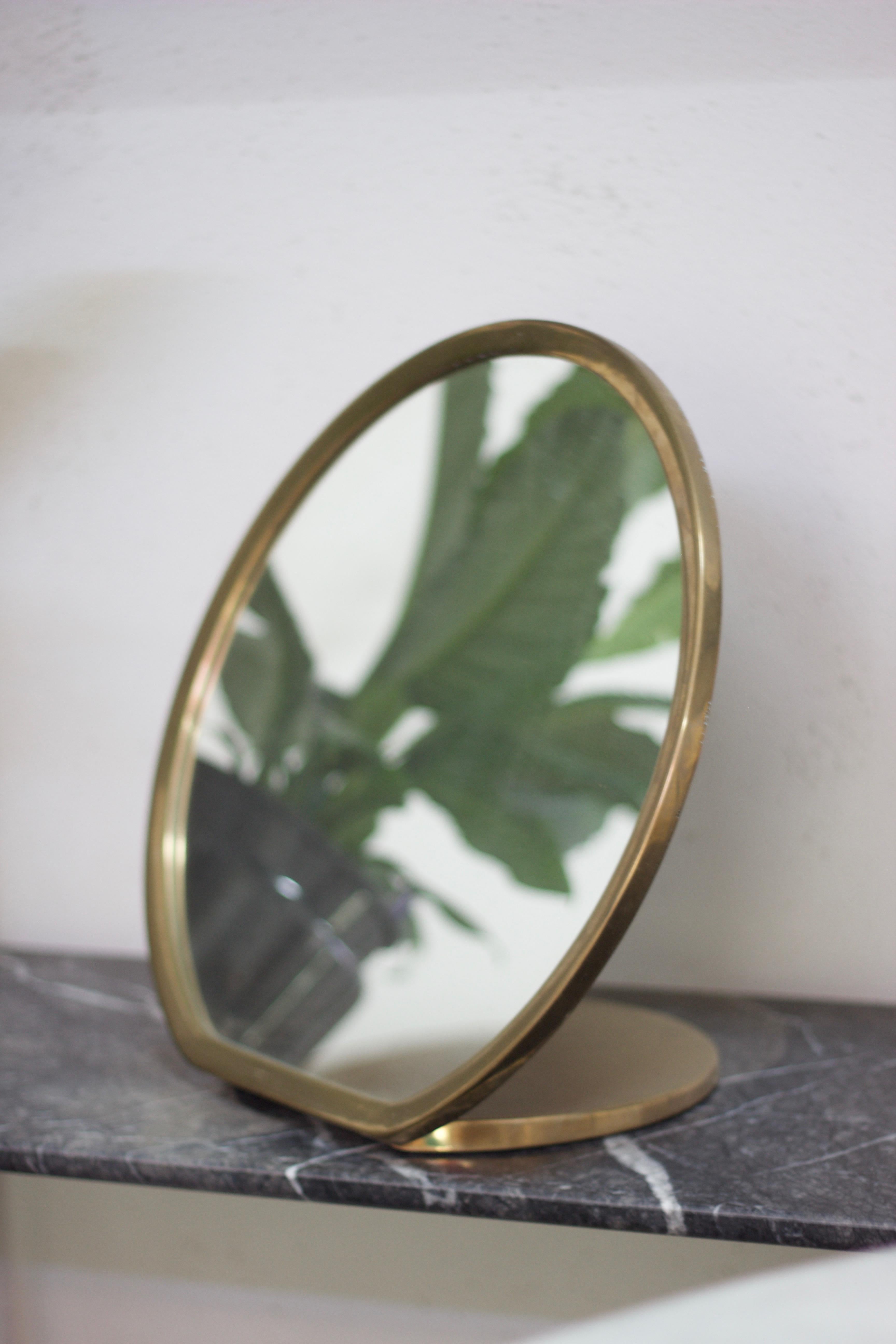 Blackened Barbera 'Bronze' Makeup Mirror, Cast Solid Bronze For Sale