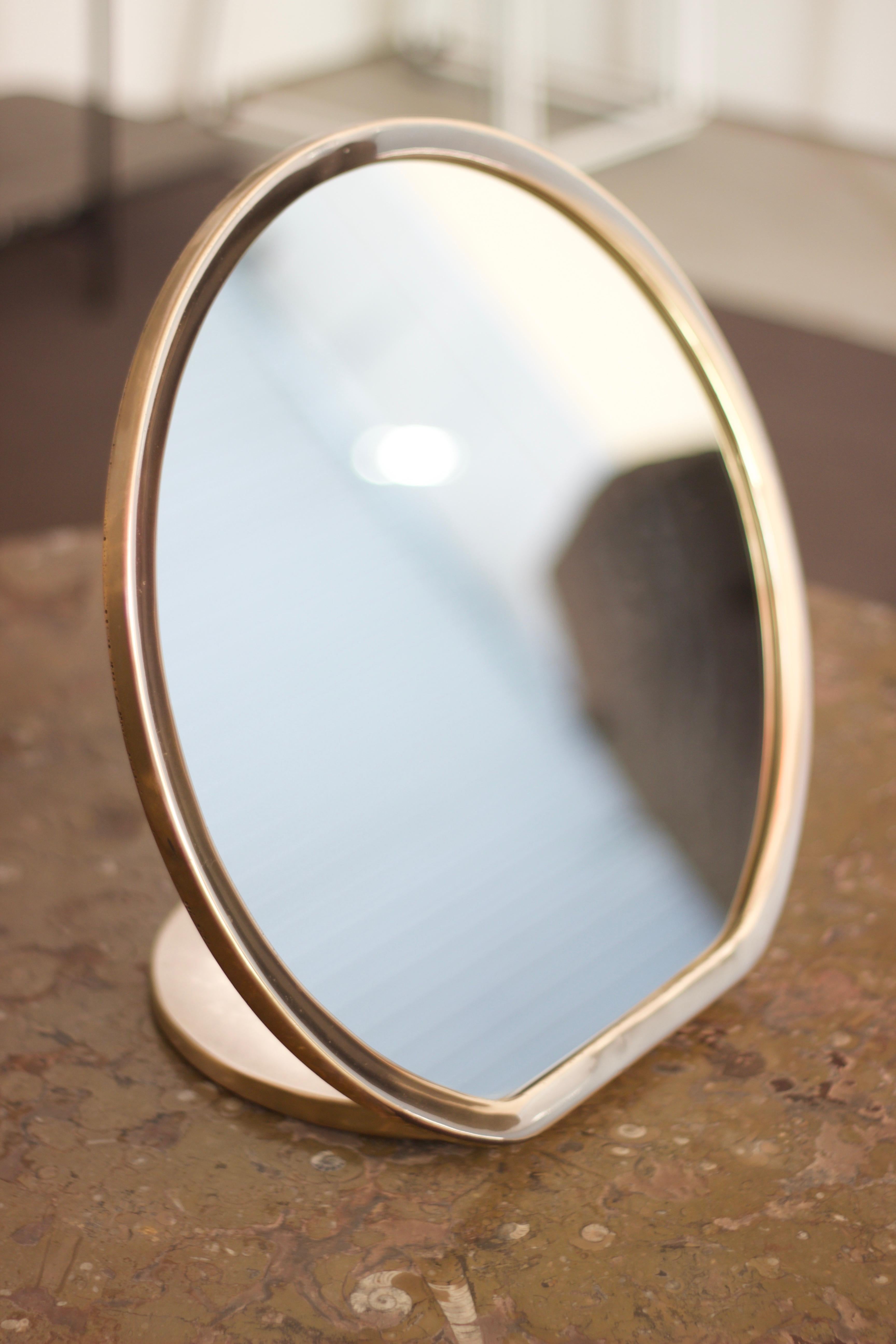 Barbera 'Bronze' Makeup Mirror, Cast Solid Bronze In New Condition For Sale In Melbourne, Victoria