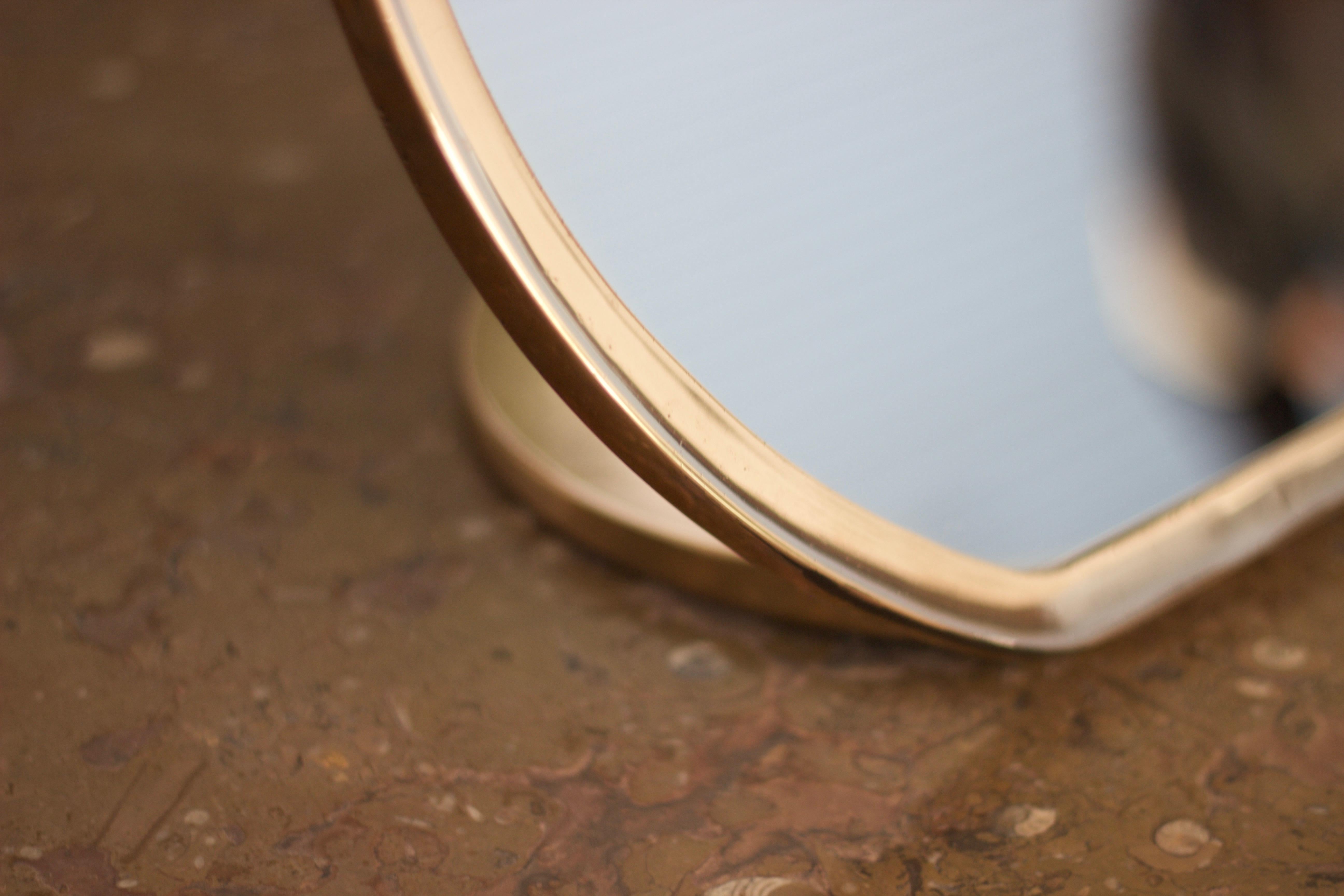 Contemporary Barbera 'Bronze' Makeup Mirror, Cast Solid Bronze For Sale