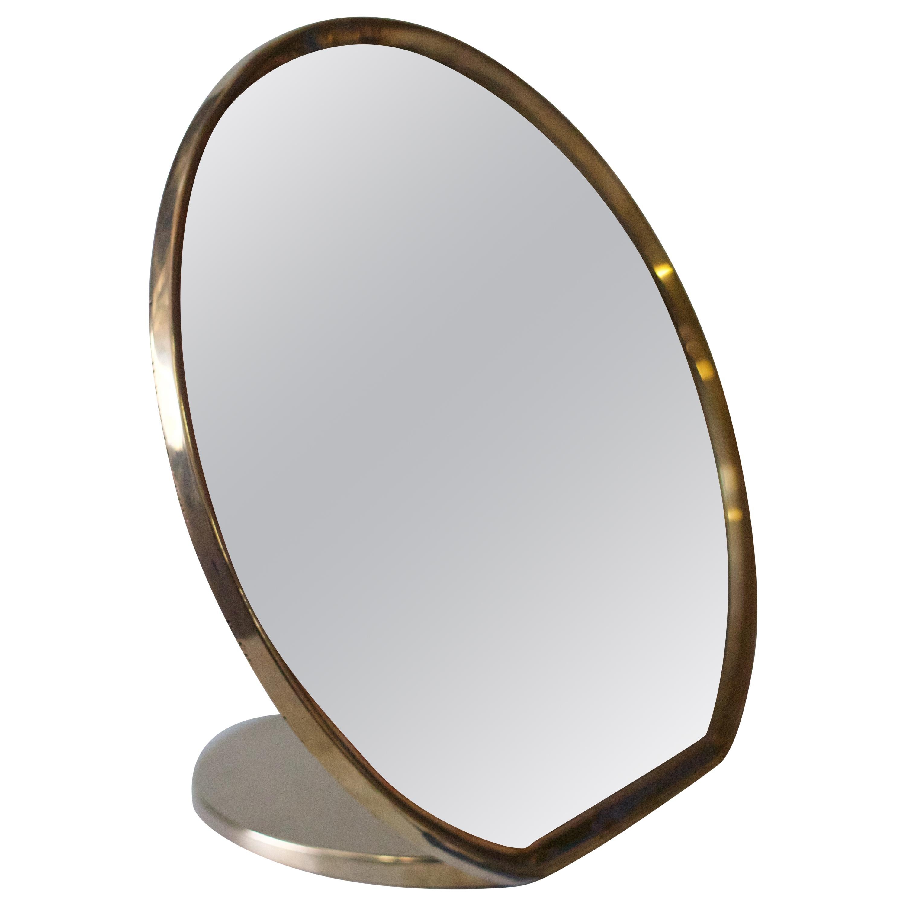 Barbera 'Bronze' Makeup Mirror, Cast Solid Bronze For Sale