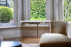 Barbera 'Bronze' Round Table, Modern Solid Bronze Base with Stone Top