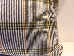 Barbera Cashmere Cushion Cover Black and Lime Woven Check Pattern on Ivory