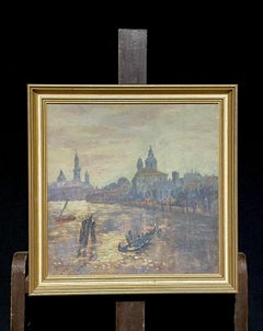 1970's MODERN BRITISH ENGLISH IMPRESSIONIST OIL PAINTING - GRAND CANAL VENICE