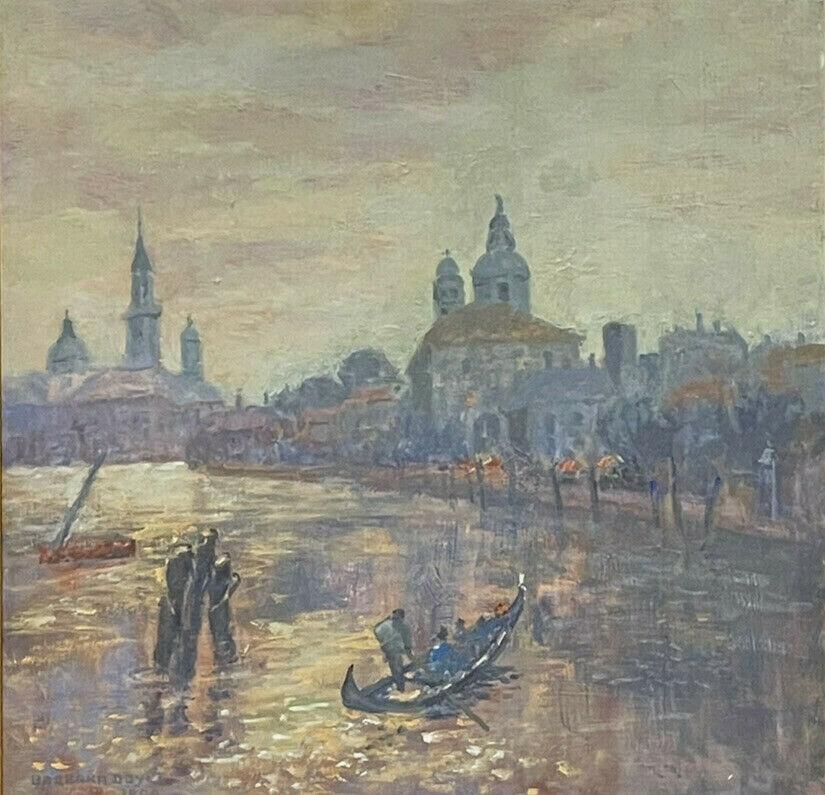 Barbera Doyle Landscape Painting - 1970's MODERN BRITISH ENGLISH IMPRESSIONIST OIL PAINTING - GRAND CANAL VENICE