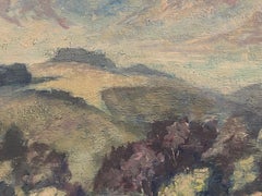 BARBARA DOYLE 1970's MODERN BRITISH OIL PAINTING - 'Road To The Downs'