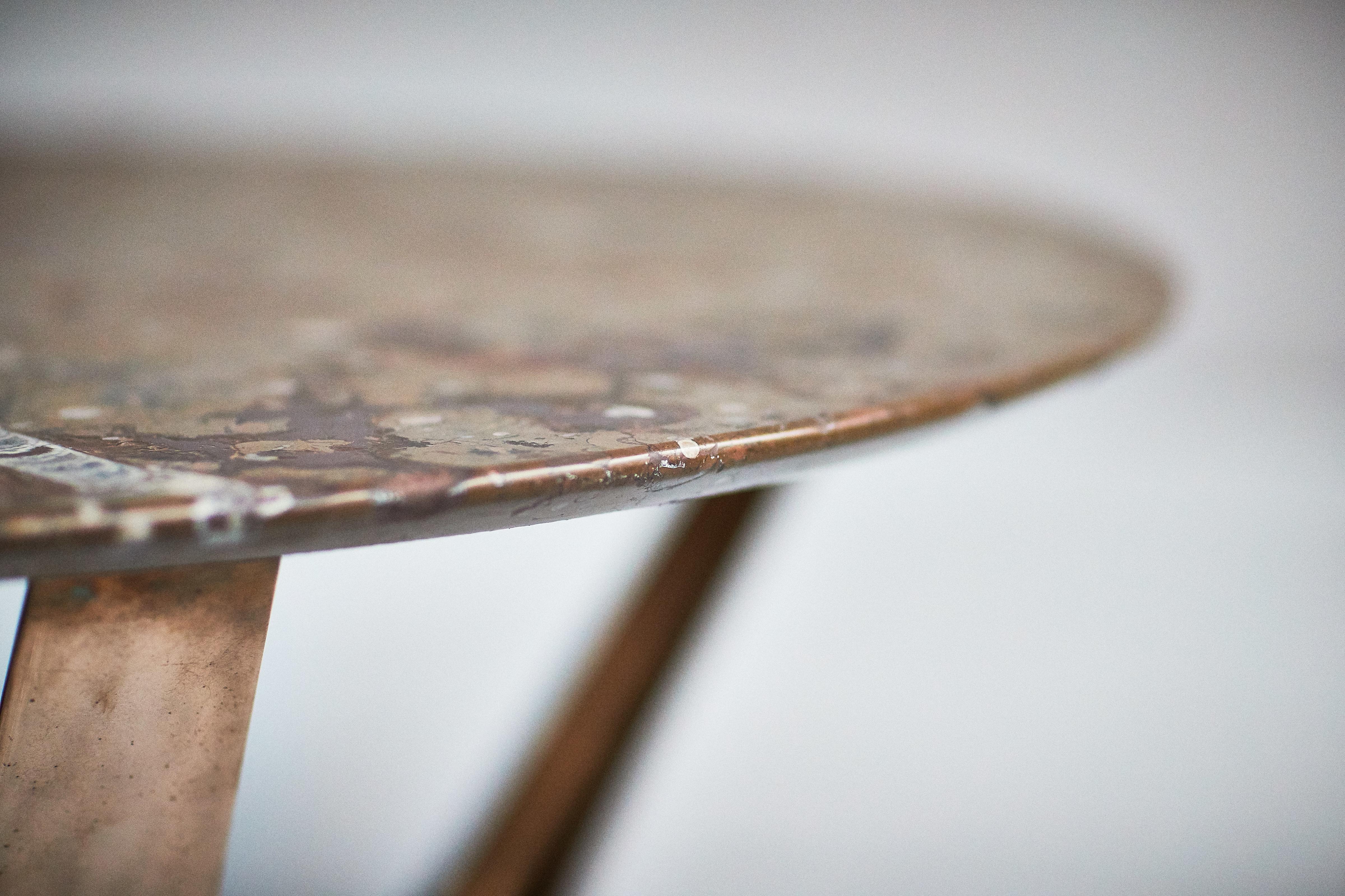 round bronze coffee table