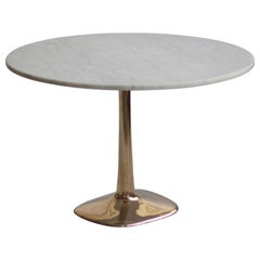 Barbera 'Molecule' Table, Modern Solid Bronze Base with Stone Top