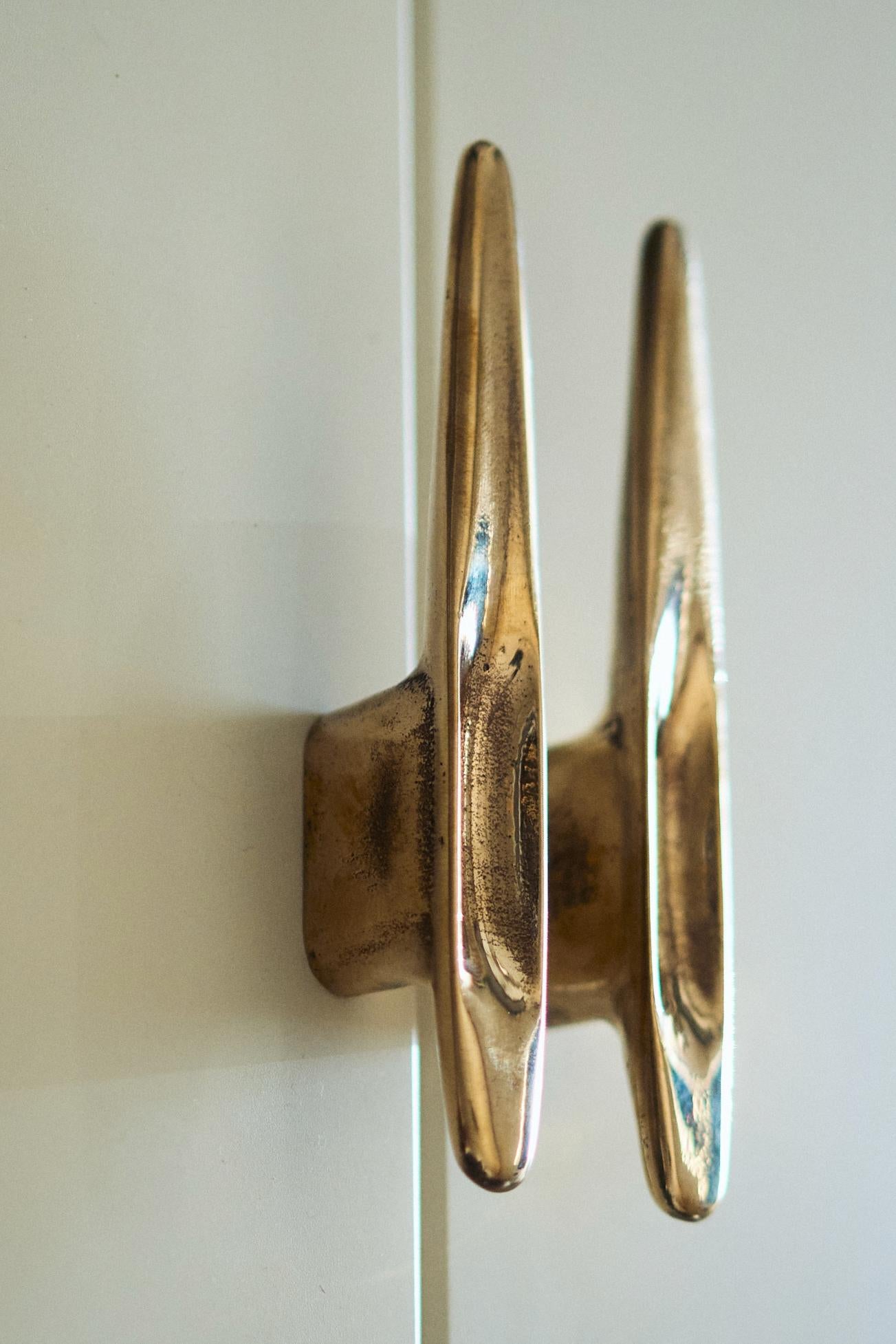 Post-Modern BARBERA Unaipon Medium Cabinet Handle Solid Bronze For Sale