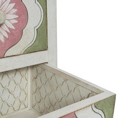 Barberini White and Green with Sunflower Motifs in Pink Chest of Drawers