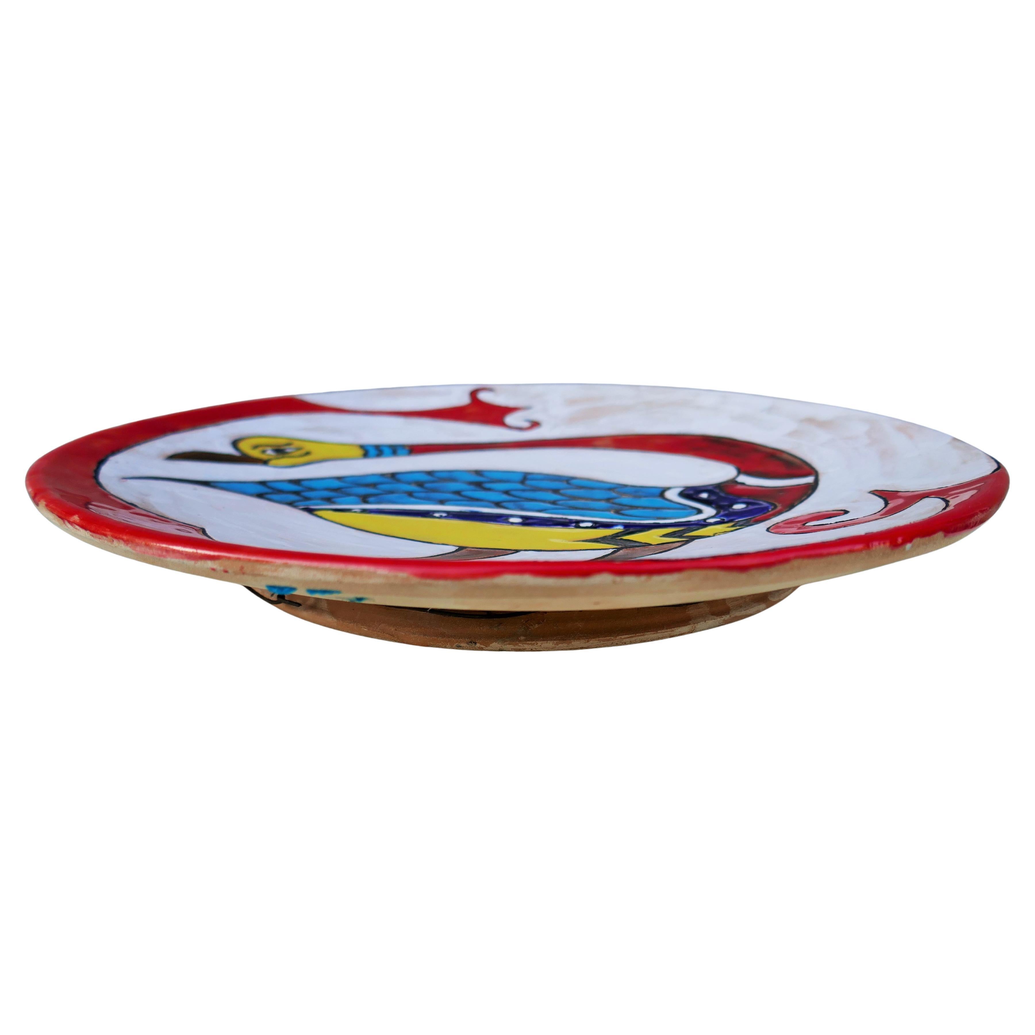 Barberis glazed terracotta plate in vendita 3