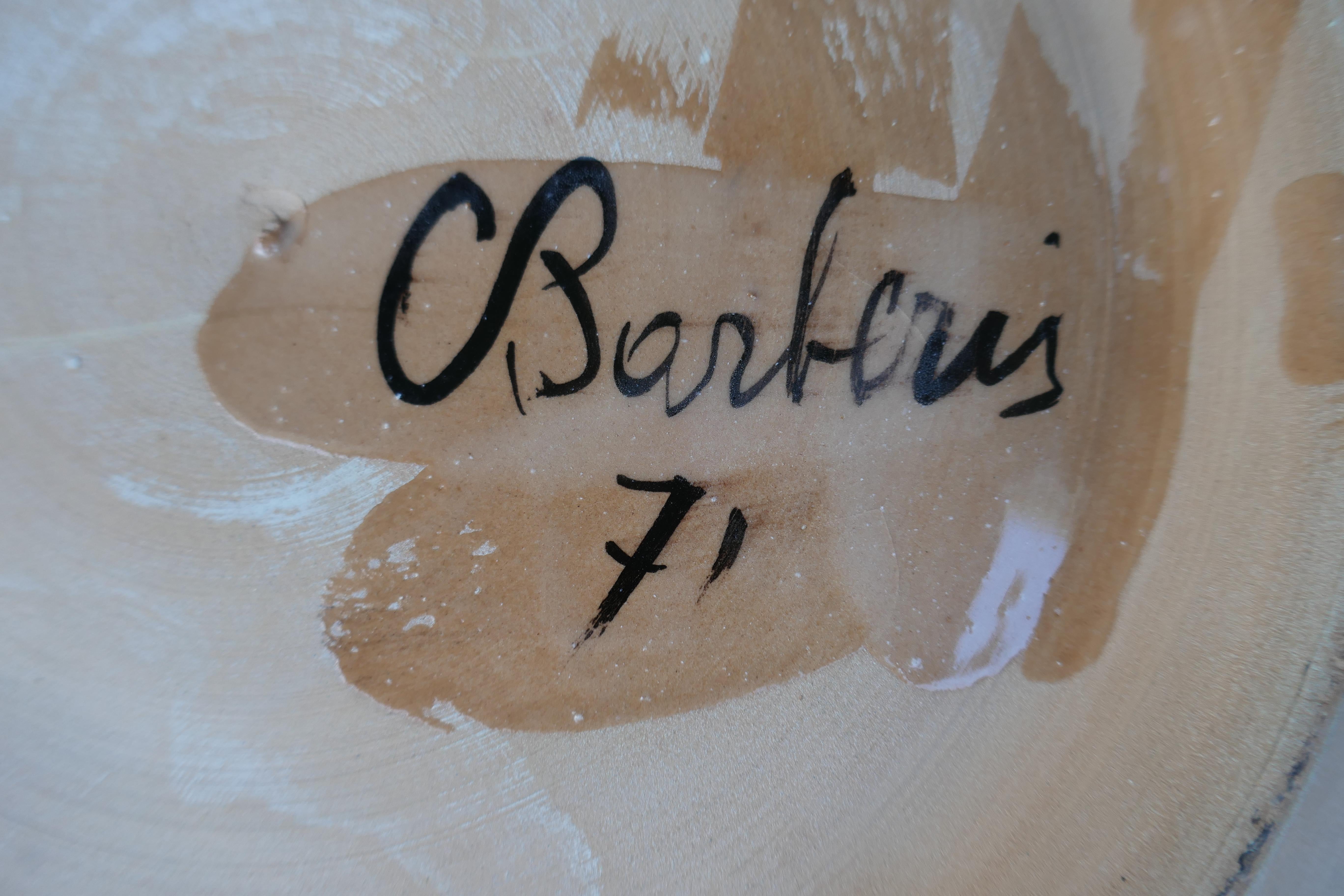 Barberis glazed terracotta plate in vendita 4